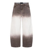 Retro Style Washed Ombre Color Knife-Edge Jeans for Men and Women,  Loose Floor-Length Wide Leg Pants Markonline