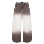 Retro Style Washed Ombre Color Knife-Edge Jeans for Men and Women,  Loose Floor-Length Wide Leg Pants Markonline