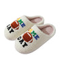 White GAME DAY Rugby Football Plush Slippers Markonline