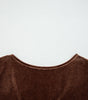 Chicory Coffee Solid Color Velvet V Neck Long Sleeve Tiered Mini Dress Dear-Lover Dropshipping