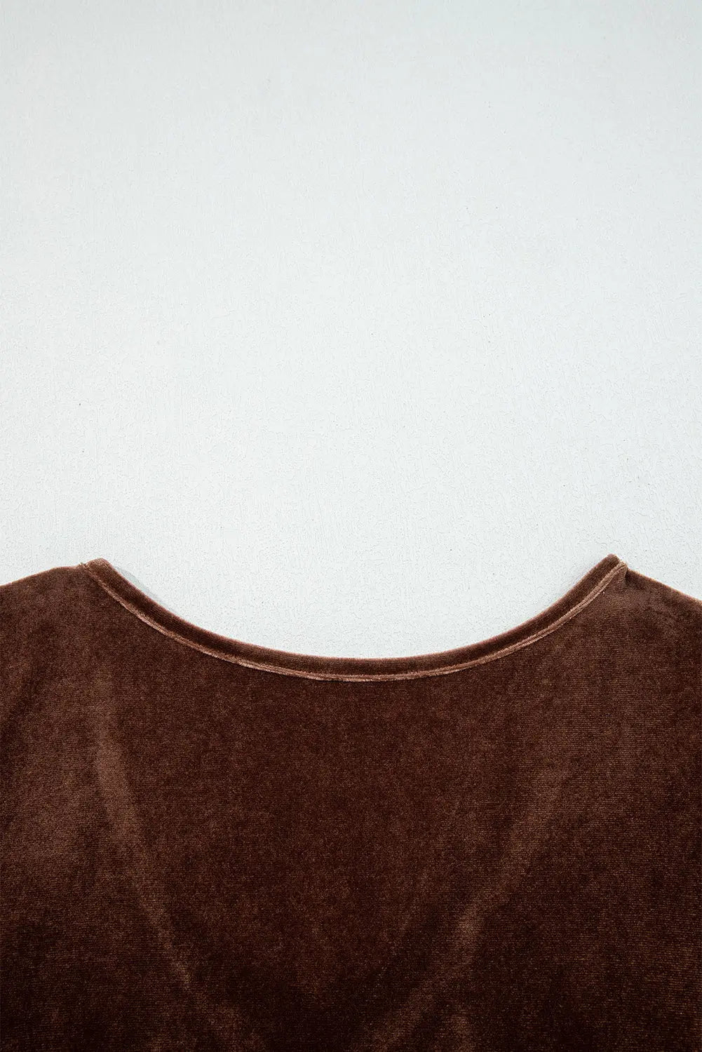 Chicory Coffee Solid Color Velvet V Neck Long Sleeve Tiered Mini Dress Dear-Lover Dropshipping