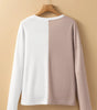 Khaki Colorblock Long Sleeve Crew Neck Top Dear-Lover Dropshipping
