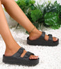Black Double-buckle EVA Slippers Dear-Lover Dropshipping