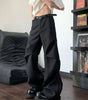 Black pleated paratrooper casual pants for men and women Markonline