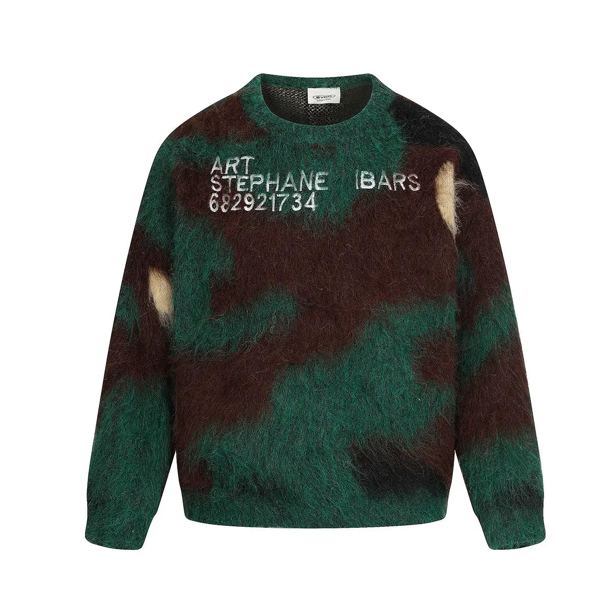 Camouflage tassel sweater with warm and velvet knit sweater for men Markonline