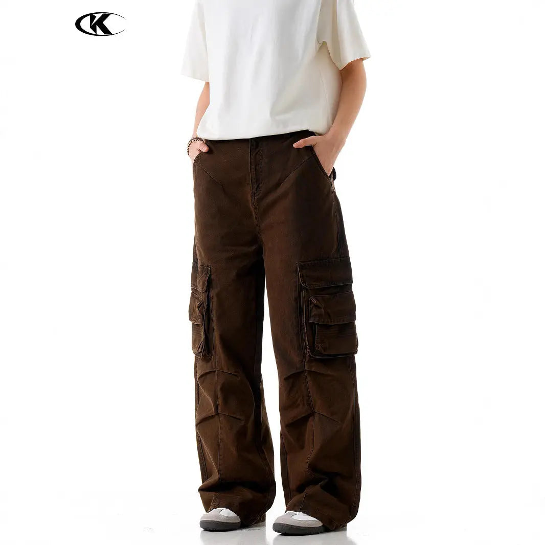 Multiple Pockets for Men and Women Slimming Straight Leg Casual Trousers Markonline