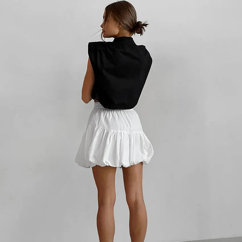 European and American minimalist high waisted skirt versatile short skirt for women eprolo