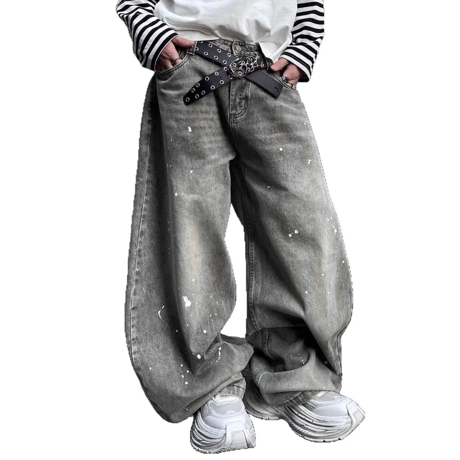 Splashing ink to wash jeans for men and women in spring Markonline