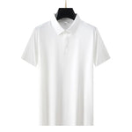 Men's Elastic Short Sleeve Polo Shirt with Snap Buttons Markonline