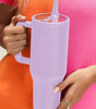 Orchid Petal Frosted Stainless Handle Large Vacuum Cup with Straw 40oz Dear-Lover Dropshipping
