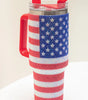 Red Rhinestone American Flag Print Handled 40oz Thermos Tumbler Dear-Lover Dropshipping