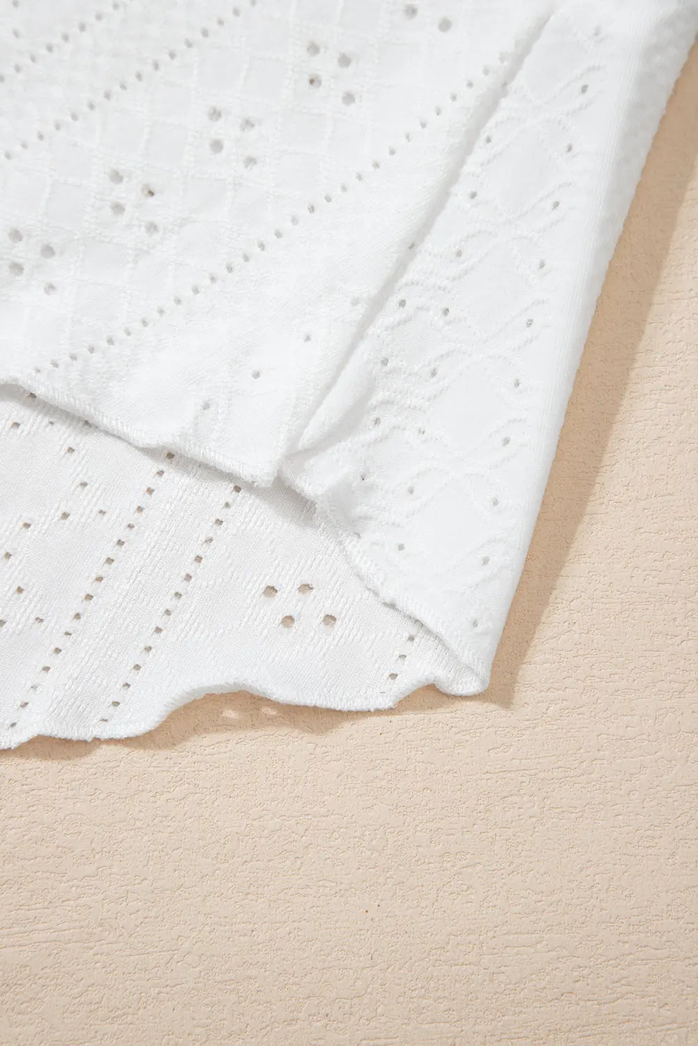 White Lace Crochet Splicing V Neck Loose Fit Tank Top Markonline