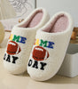 White GAME DAY Rugby Football Plush Slippers Markonline
