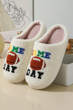 White GAME DAY Rugby Football Plush Slippers Markonline