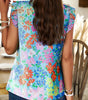 Sky Blue Frilled Collar Floral Vest Dear-Lover Dropshipping