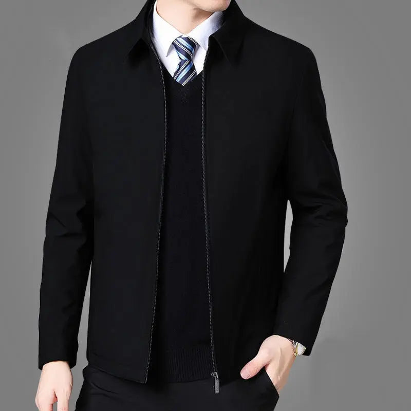 Mens Jackets And Coats Turn Down Collar Men Winter Jacket Zipper Side Pocket Men's Clothing Fashion Long Sleeve Coat Men Markonline