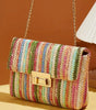 Strawberry Pink Bohemian Woven Gold Chain Shoulder Bag Dear-Lover Dropshipping
