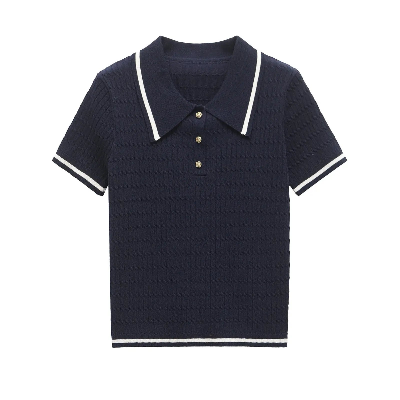 Women's Clothing Eight-strand Braided Polo Shirt