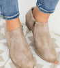Philippine Gray Tulip Opening Suede Ankle Boots Dear-Lover Dropshipping
