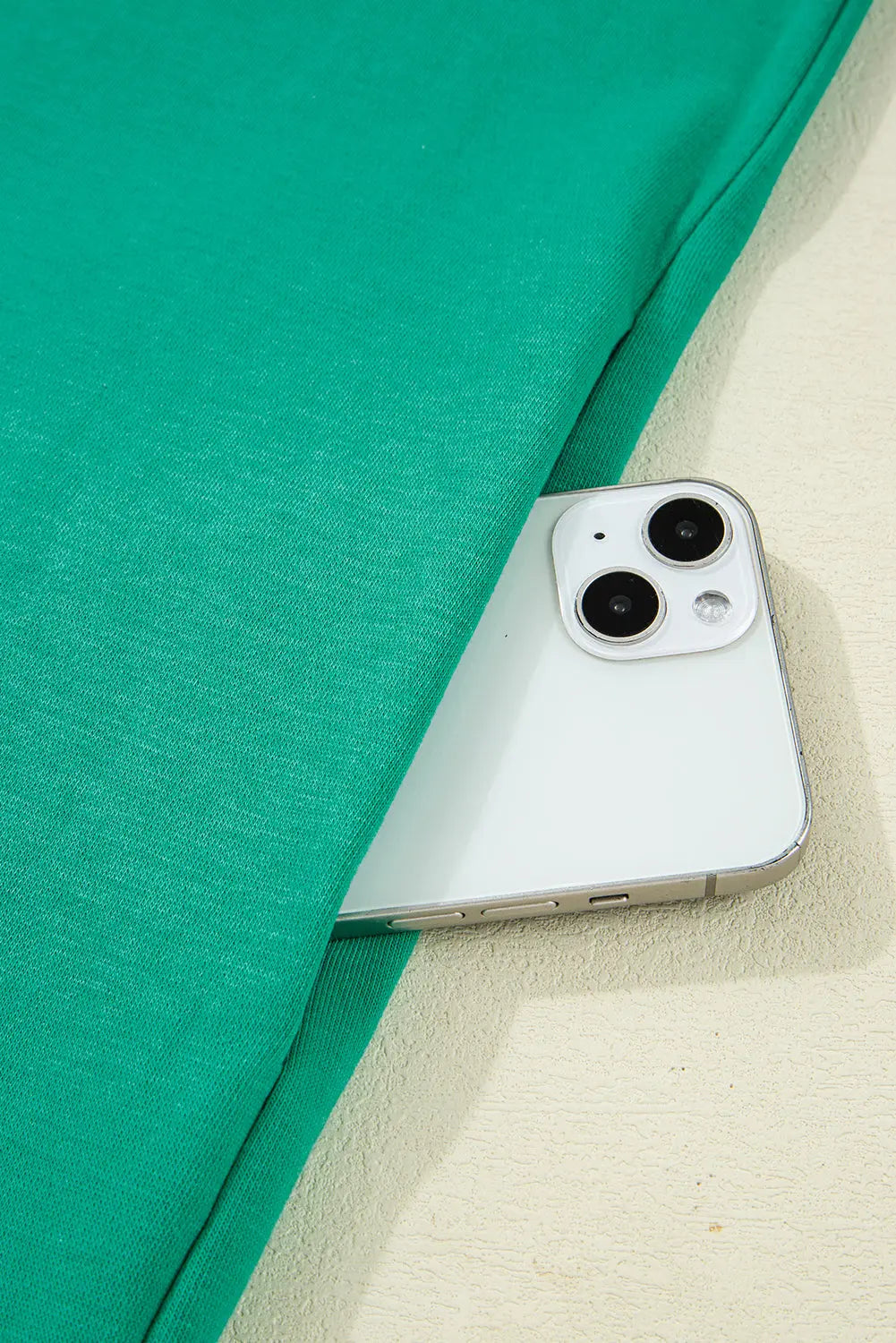 Mint Green Varsity Contrast Striped V Neck Long Sleeve T Shirt Dress with Pockets Markonline