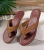 Chestnut Braided Strap PU Leather Flip Flop Dear-Lover Dropshipping