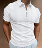 Polo shirt zipper striped men's polo shirt T-shirt Markonline