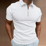 Polo shirt zipper striped men's polo shirt T-shirt Markonline