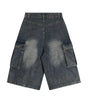 Washed multi pocket workwear denim shorts for men Markonline
