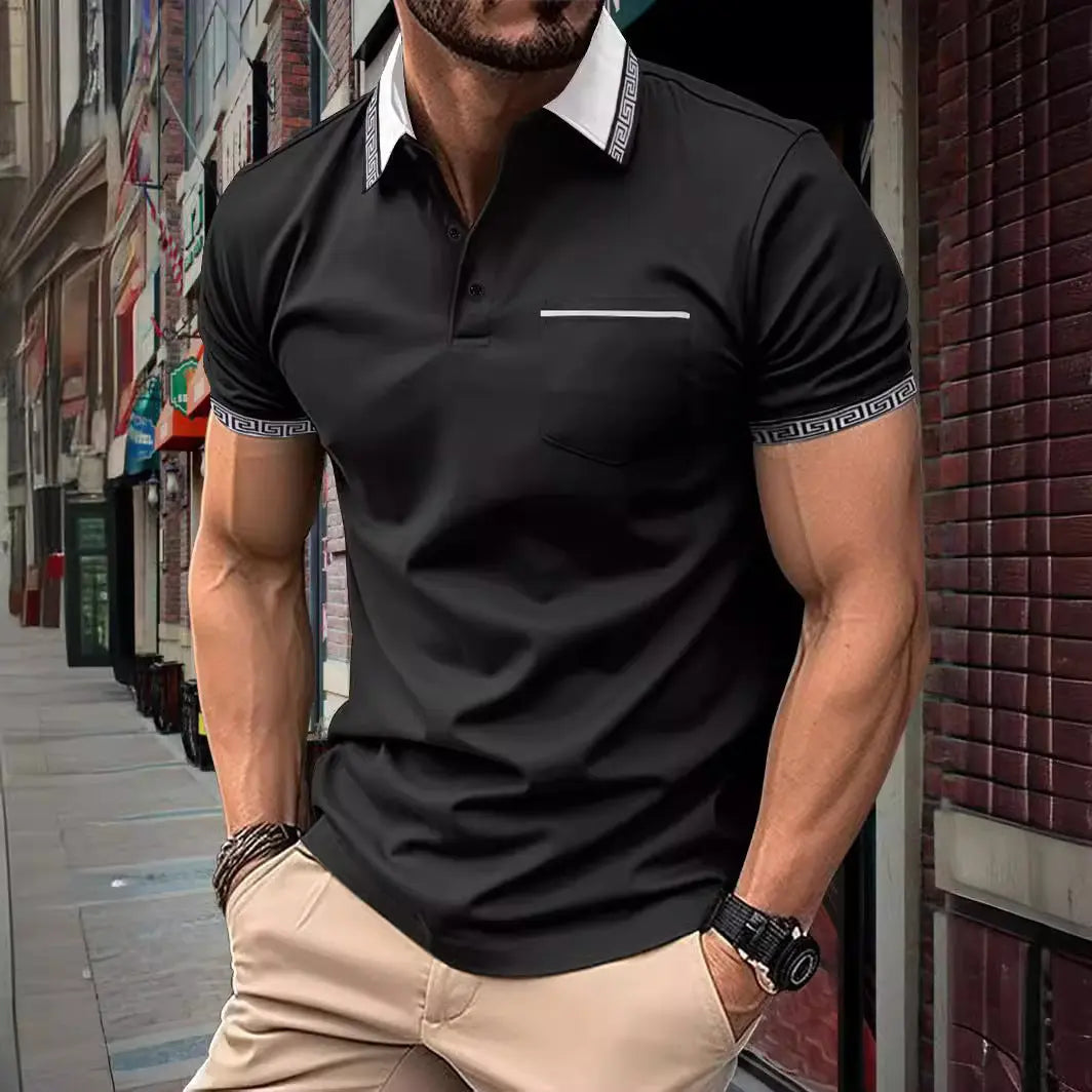 Polo shirt button pocket men's sports polo shirt Markonline