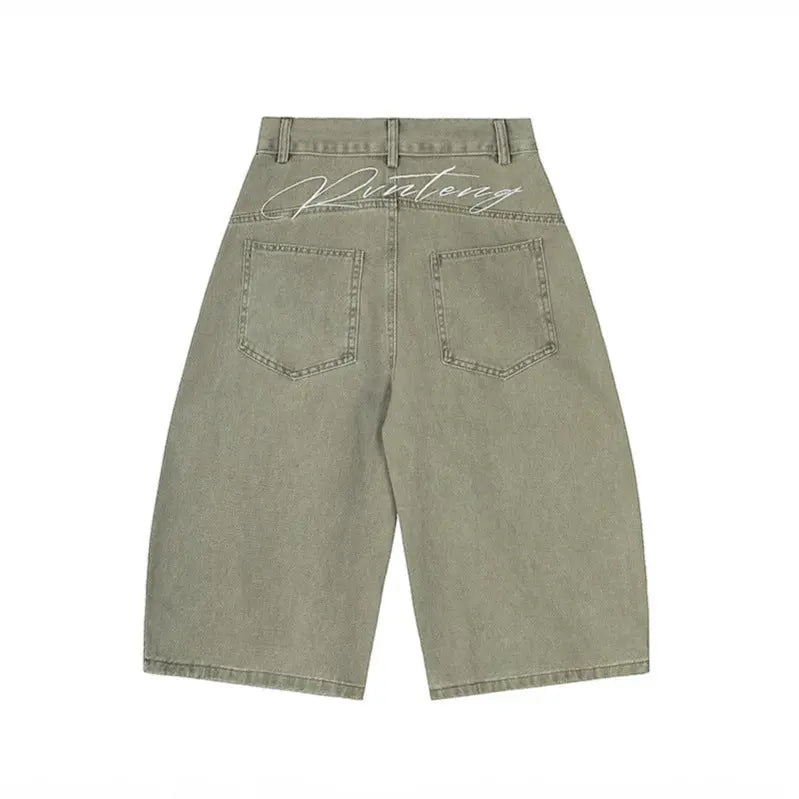 Washed denim cropped pants for men Markonline