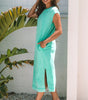 Clearly Aqua Mineral Wash Pocketed T-shirt Long Dress Markonline