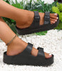 Black Double-buckle EVA Slippers Dear-Lover Dropshipping