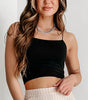 Black Spaghetti Strap Skinny Fit Cropped Tank Top Dear-Lover Dropshipping