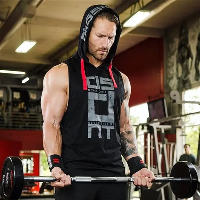 Cotton Tank Tops Hoodie Fitness Mens Bodybuilding Workout Tee fashion Muscle Male Activewear Markonline