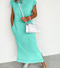 Clearly Aqua Mineral Wash Pocketed T-shirt Long Dress Markonline