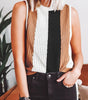 Khaki Stripe Color Block Sleeveless Knitted Sweater Vest Dear-Lover Dropshipping