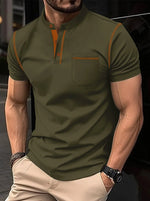 POLO shirt stand collar pocket men's sports polo shirt Markonline