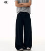 Vintage Black Denim Pants for Men and Women Straight Clean Fit Loose Wide Leg Floor-Length Casual Trousers Markonline