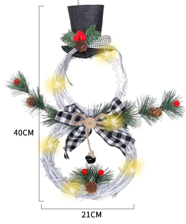 Christmas wreath pendant LED lights garland Markonline