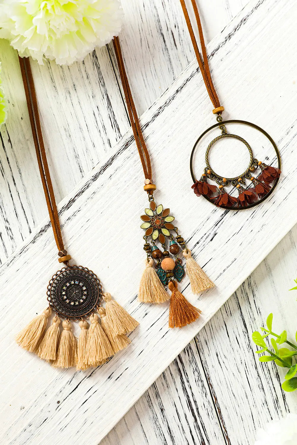 Multicolor 3pcs Bohemian Retro Tasseled Pendant Necklace Dear-Lover Dropshipping