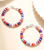 Fiery Red Patriotic Multicolored Bead Hoop Earrings Dear-Lover Dropshipping