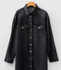 Medium Grey Beau Chest Pocket Raw Hem Denim Loose Shirt Dress Markonline