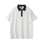 Pocket decoration contrasting collar polo shirt men's short sleeved shirt Markonline