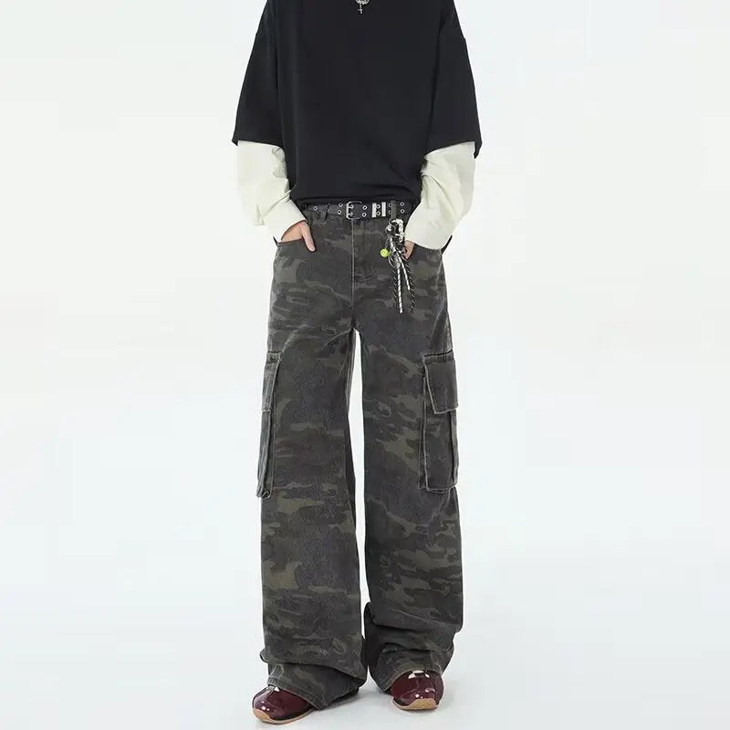 Retro camouflage work pants for men in spring and summer Markonline