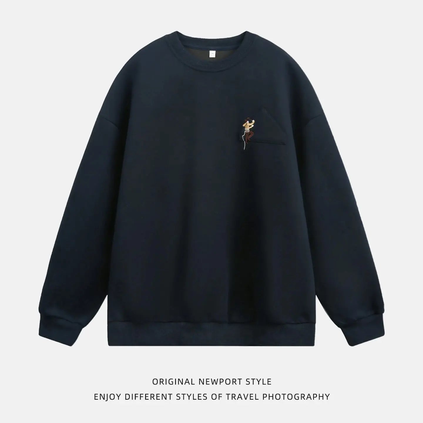 Embroidered round neck sweatshirt for men Markonline
