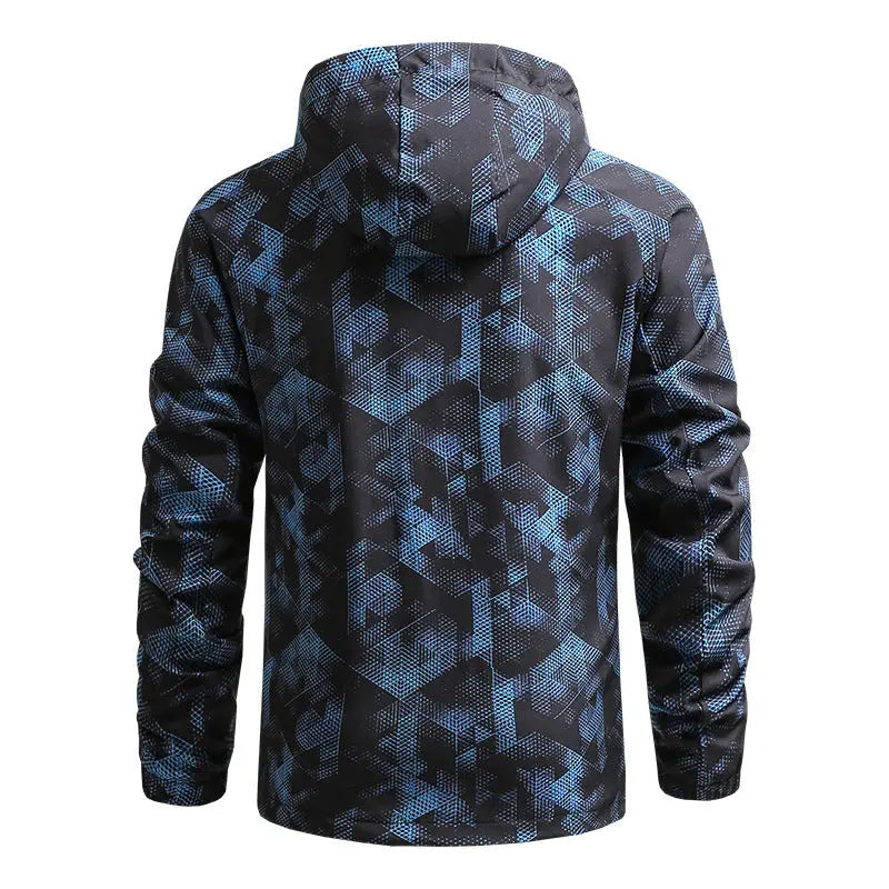 Spring And Fall Trench Coat Men Hooded Long Sleeve Full Print Sports Casual Thin Jacket Markonline