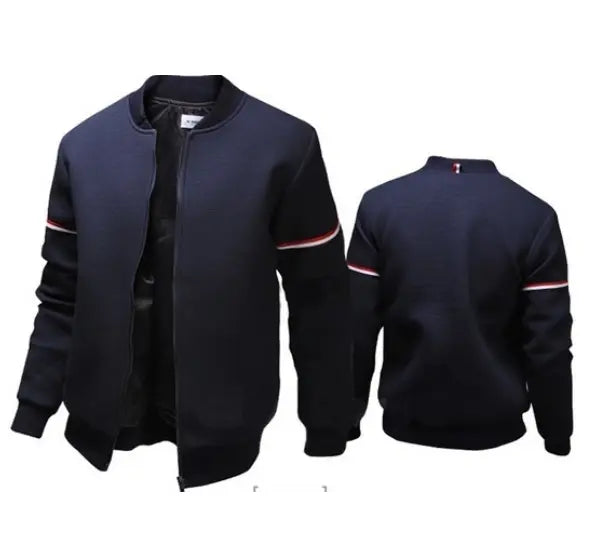 Men Solid Color Jacket Long Sleeve Slim Fit Sport Outdoor Tops Coat