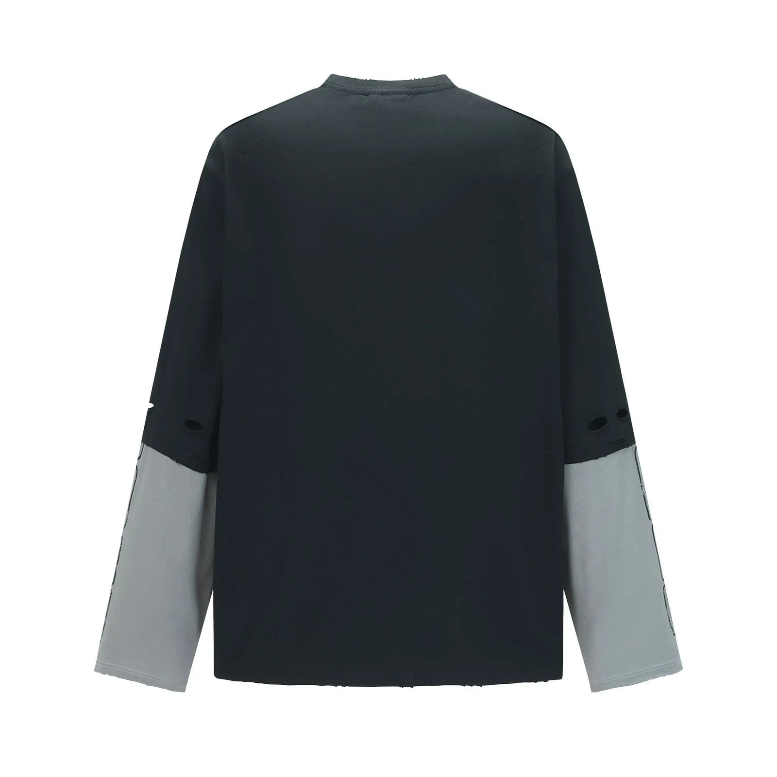 Color blocked fake two-piece hoodie