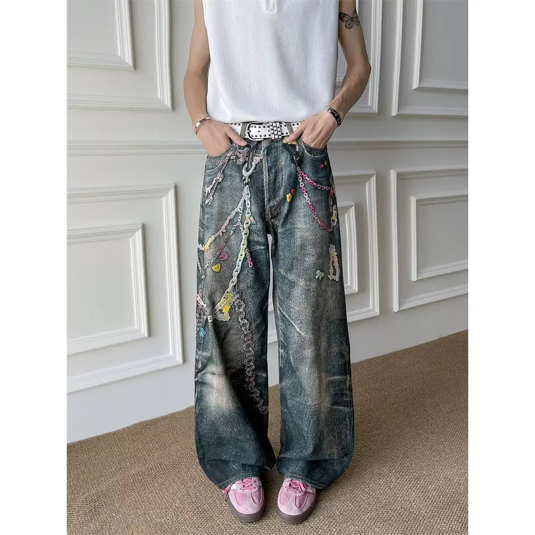 3D digital printed jeans for men in summer Markonline