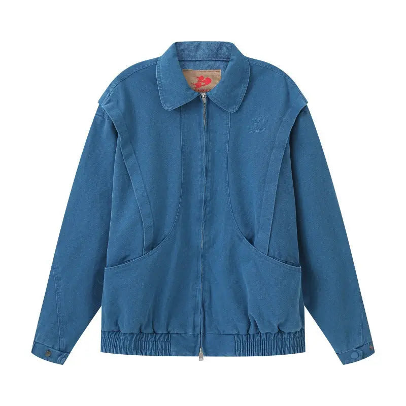 Washed Distressed Deconstructed Work Jacket Men Loose Detroit Coat Markonline